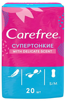 Carefree Cotton прокладки ежедневные, 20 шт.