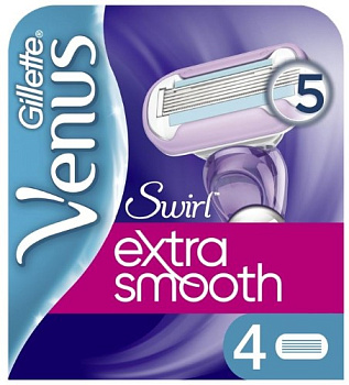 Gillette Venus Swirl, кассеты сменные для бритв, 4 шт.