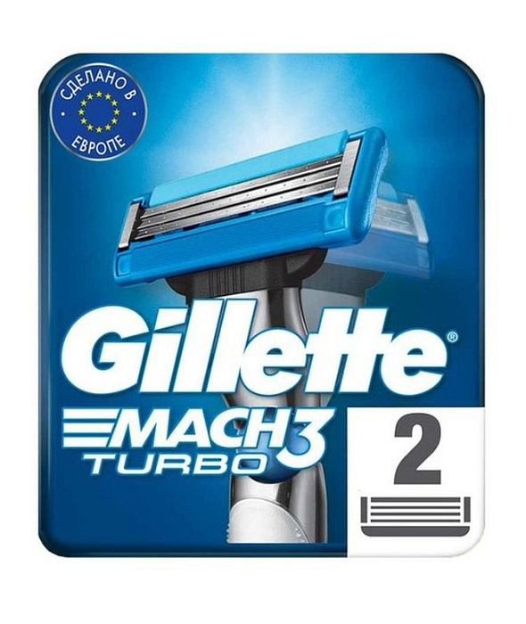 Gillette Mach3 Turbo Aloe Red, сменные кассеты, 2 шт.
