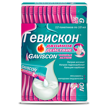 Гевискон Двойное Действие, суспензия (мята), саше 10 мл, 12 шт. 