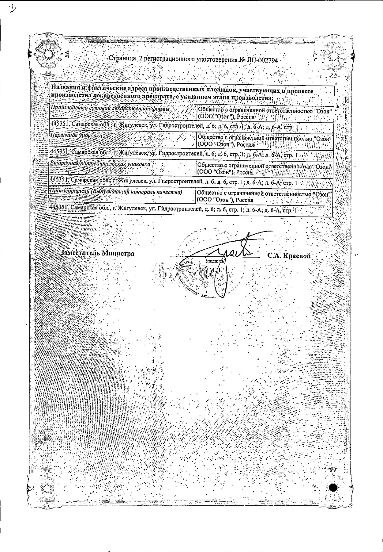 Сертификат на Ацикловир, крем 5%, 2 г