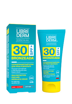 Либридерм Бронзиада, крем для лица и декольте солнцезащитный (SPF 30), 50 мл