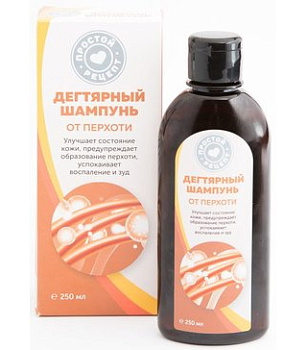 «Простой рецепт», Шампунь дегтярный от перхоти, 250 мл