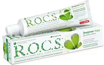 Rocs Двойная мята, зубная паста (энергия утра), 74 г