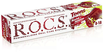 Rocs Teens, зубная паста Кола и Лимон, 74 г