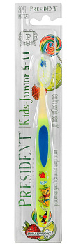 Президент Кидс-Юниор, детская зубная щетка детская (5-11 лет, артикул 624)