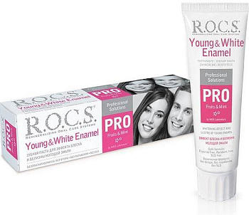 Rocs PRO, зубная паста для эффекта блеска и белизны молодой эмали, 135 г