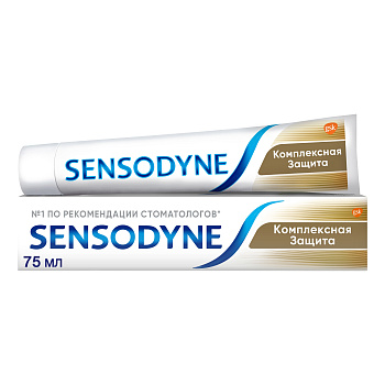 Зубная паста Sensodyne Комплексная Защита для чувствительных зубов с фтором, мятный вкус, 75 мл