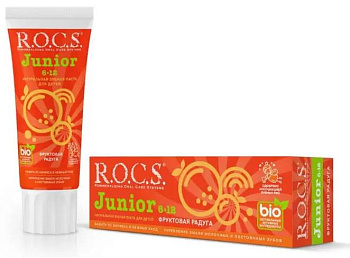 Rocs Junior, зубная паста (фруктовая радуга), 74 г