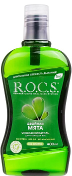 Rocs, ополаскиватель для полости рта Двойная мята 400 мл, 1 щт.