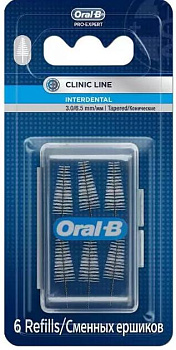 ORAL-B, ершики для межзубной щетки конические, 6 шт.