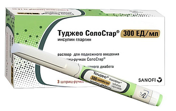 Туджео СолоСтар, раствор для инъекций 300 ед/мл, шприцы 1,5 мл, 3 шт. 