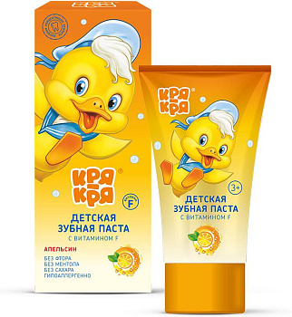 Кря-Кря, зубная паста детская (апельсин), 50 г