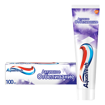 Зубная паста Aquafresh Активное отбеливание, отбеливающая с фтором для защиты от кариеса, 100 мл