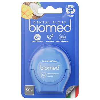 Biomed зубная нить (кокос/манго) 50 м