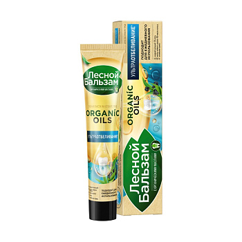 Лесной бальзам Органик Ойл, зубная паста с органическими маслами, углем и кальцием, 75 мл
