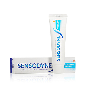 Зубная паста Sensodyne Ежедневная Защита Мягкая мята для чувствительных зубов с фтором, 65 г
