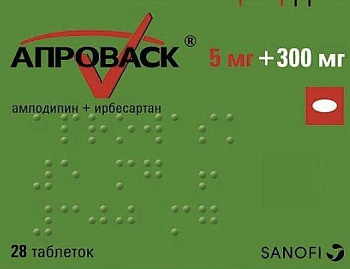 Апроваск, таблетки покрыт. плен. об. 5 мг+300 мг, 28 шт. 