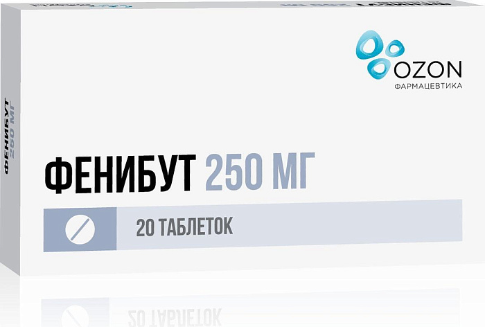 Фенибут, таблетки 250 мг, 20 шт. 