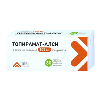 Топирамат-АЛСИ таблетки, покрытые пленочной оболочкой 100 мг, 30 шт. (арт. 204120)