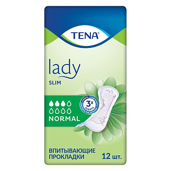 Тена, Прокладки Lady Слим нормал, 12 шт