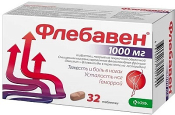 Флебавен, таблетки покрыт. плен. об. 1000 мг, 32 шт. 