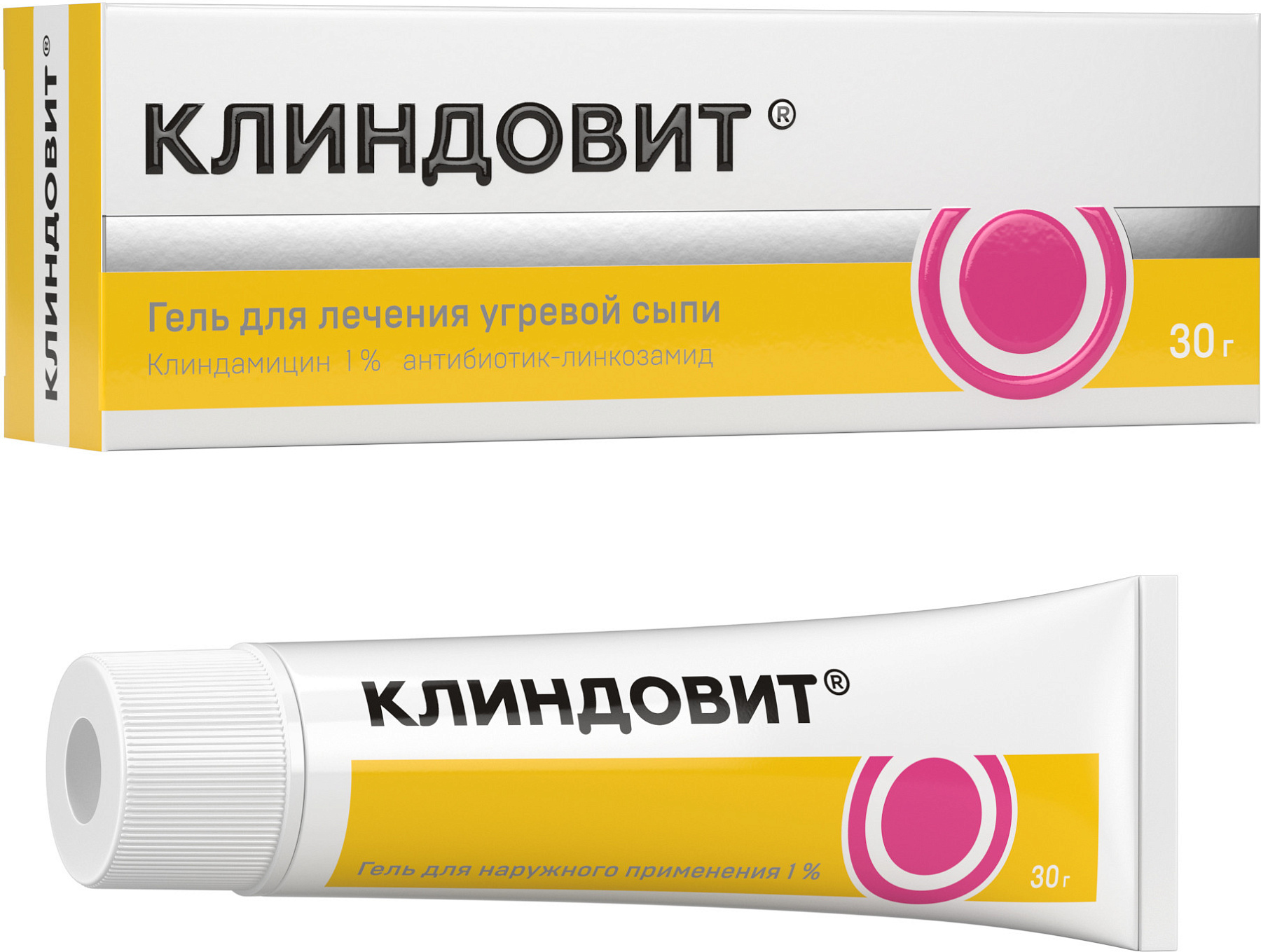 Упаковка препарата Клиндовит, гель 1%, 30 г