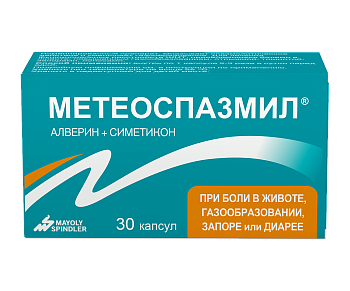 Метеоспазмил, капсулы 60 мг+300 мг, 30 шт. 
