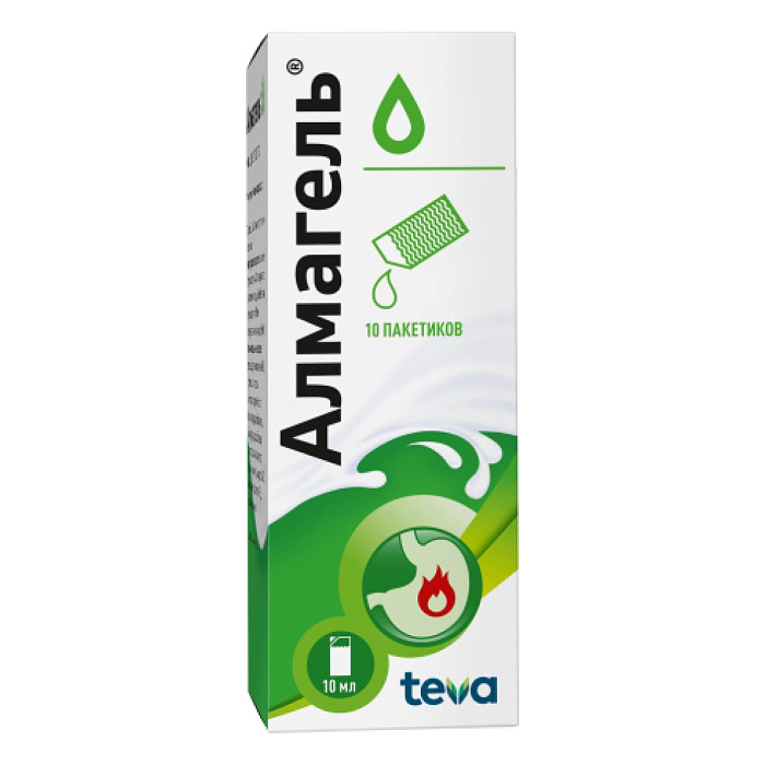 Алмагель сусп д/внут пр. пак 10 мл х10 