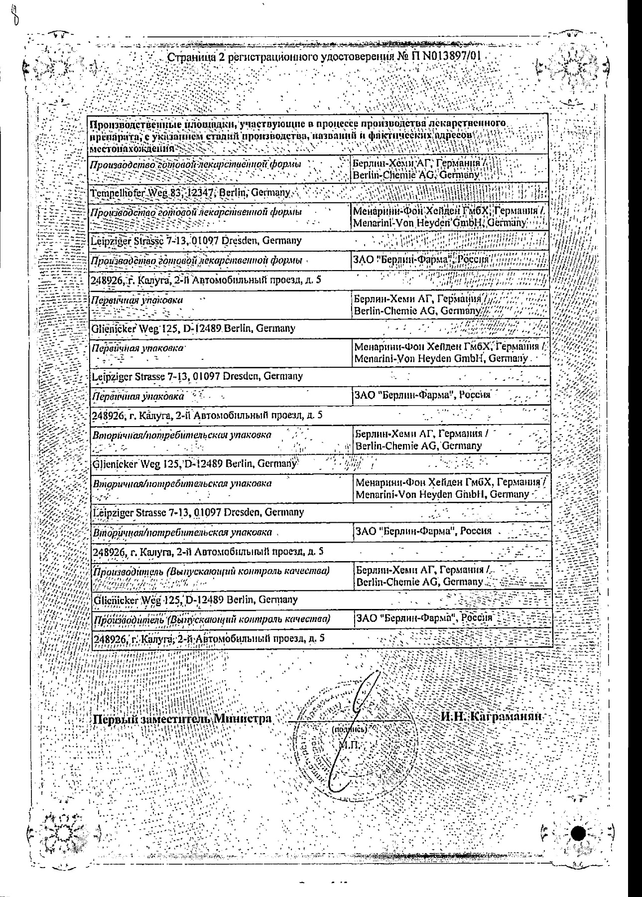 Сертификат на Курантил N, таблетки покрыт. плен. об. 25 мг, 120 шт.