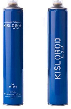 Баллончик медицинский с газовой смесью «KISLOROD» К16L, 1 шт.