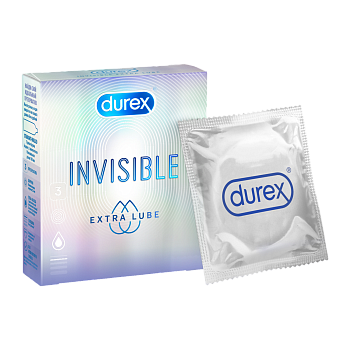 Презервативы Durex Invisible Extra Lube, 3 шт.