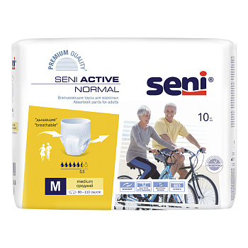Seni Active Normal, трусы впитывающие (M), 10 шт.