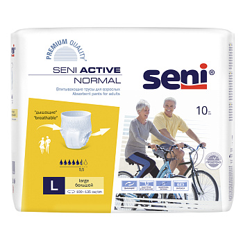 Seni Active Normal, трусы впитывающие (L), 10 шт.