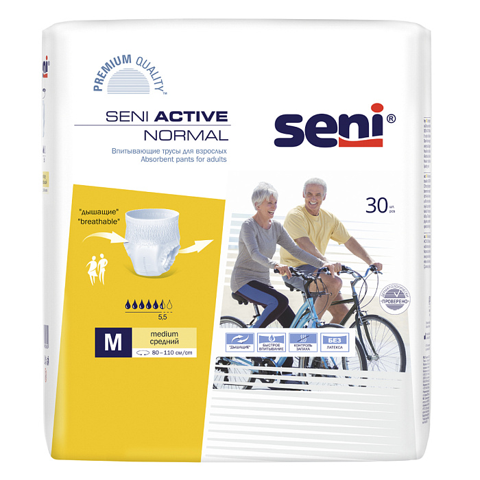 Seni Active Normal, трусы впитывающие (M), 30 шт.