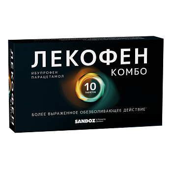 Лекофен Комбо, таблетки покрыт. плен. об. 200 мг+500 мг, 10 шт. 