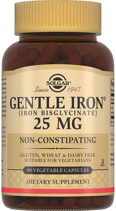 Солгар Легкодоступное железо Джентл Айрон, капсулы, 90 шт.