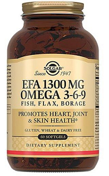 Солгар Комплекс жирных кислот (Омега 3-6-9), капсулы 1300 мг, 60 шт.