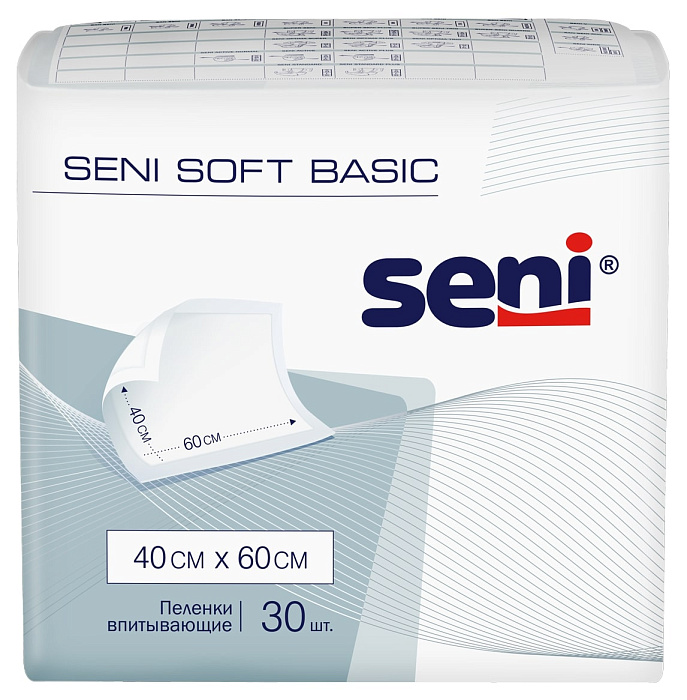 Seni Soft Basic пеленки гигиенические 40x60см, 30 шт.