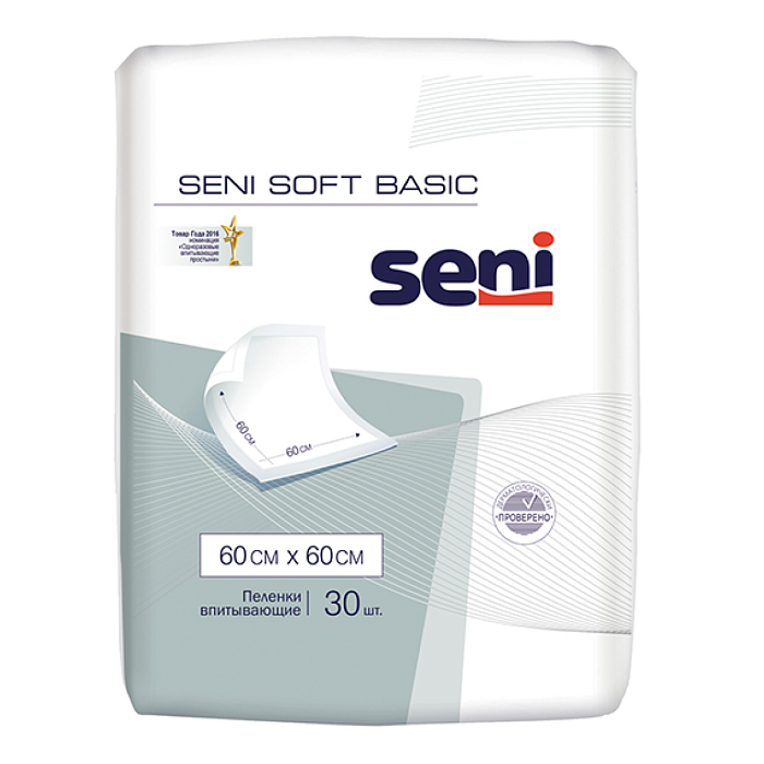 Пеленки Seni Soft Basic 60 x 60, 30 шт.