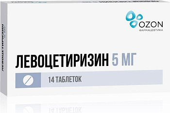 Левоцетиризин, таблетки в пленочной оболочке 5 мг, 14 шт. 