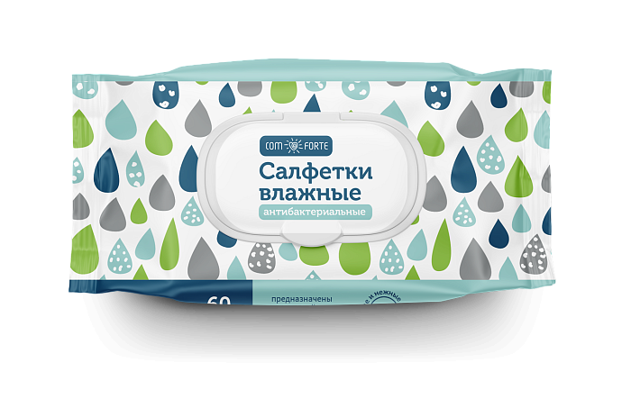 Салфетки влажные ComForte антибактериальные, 60 шт.