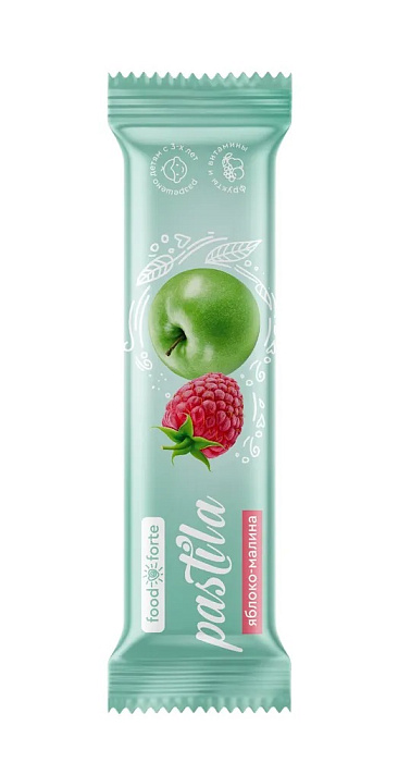 Пастила фруктовая FoodForte, Яблоко и малина, 27 г