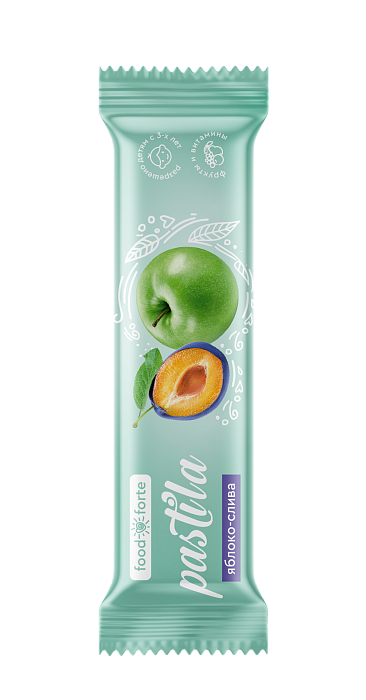 Пастила фруктовая FoodForte, Яблоко и слива, 27 г