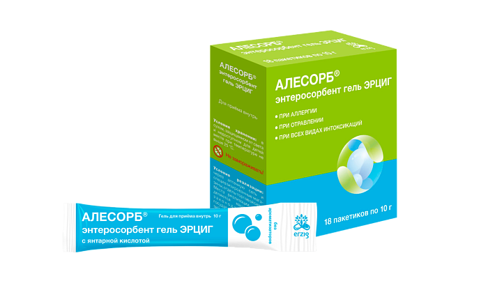 Алесорб Энтеросорбент, гель в стиках 10 г, 18 шт. 