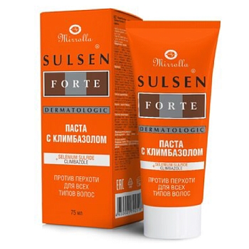 Mirrolla Сульсен Форте, паста против перхоти с климбазолом, 75 мл