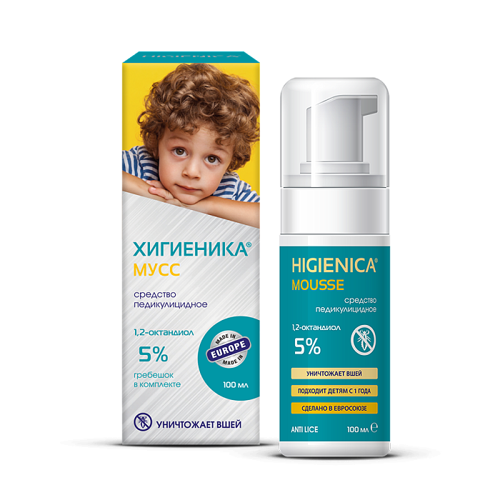 Хигиеника Мусс, средство педикулицидное, флакон 100 мл 