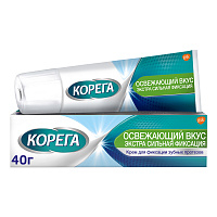 Фото Корега Освежающий Вкус, крем для всесторонней фиксации съемных зубных протезов с мятным вкусом, 40 г
