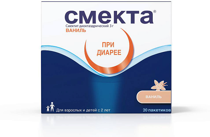 Смекта, порошок (ваниль), пакетики 3 г,  20 шт. 
