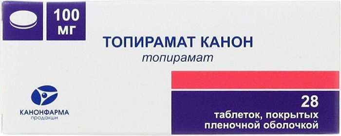 Топирамат Канон таблетки, покрытые пленочной оболочкой 100 мг, 28 шт. 